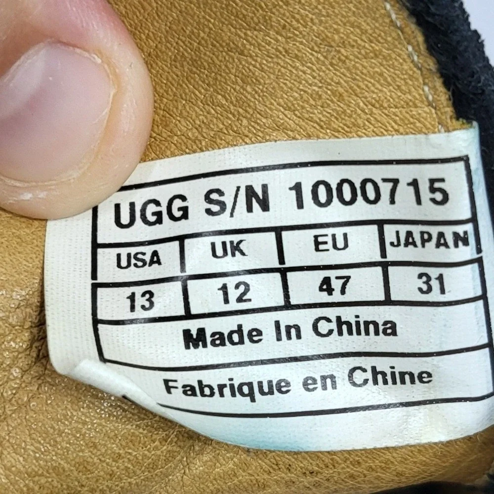 UGG Men's Leighton Chukka Boots 1000715 Black Suede Leather Lined Size 13‎ US